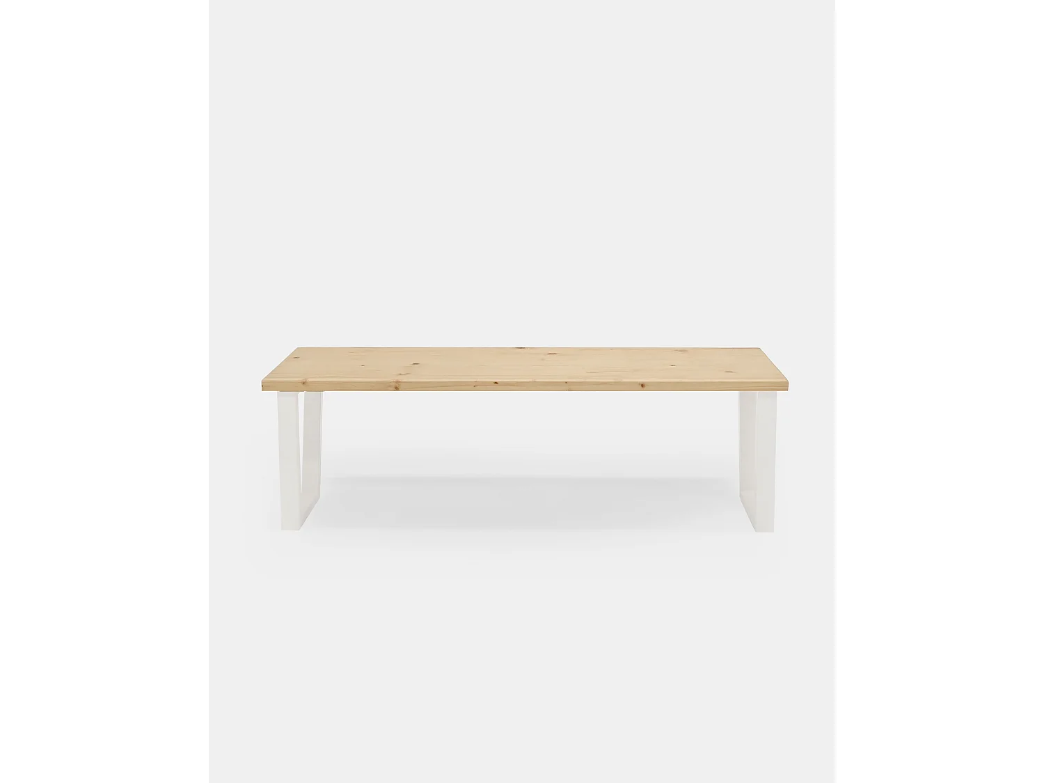 Banc en bois de pin et fer couleur naturel et blanc 120x45cm - GALA - DECOWOOD