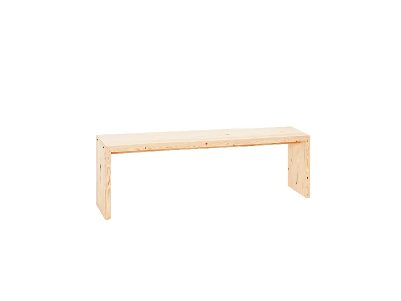 Banc en bois de sapin naturel 165x45cm - TELVA - DECOWOOD