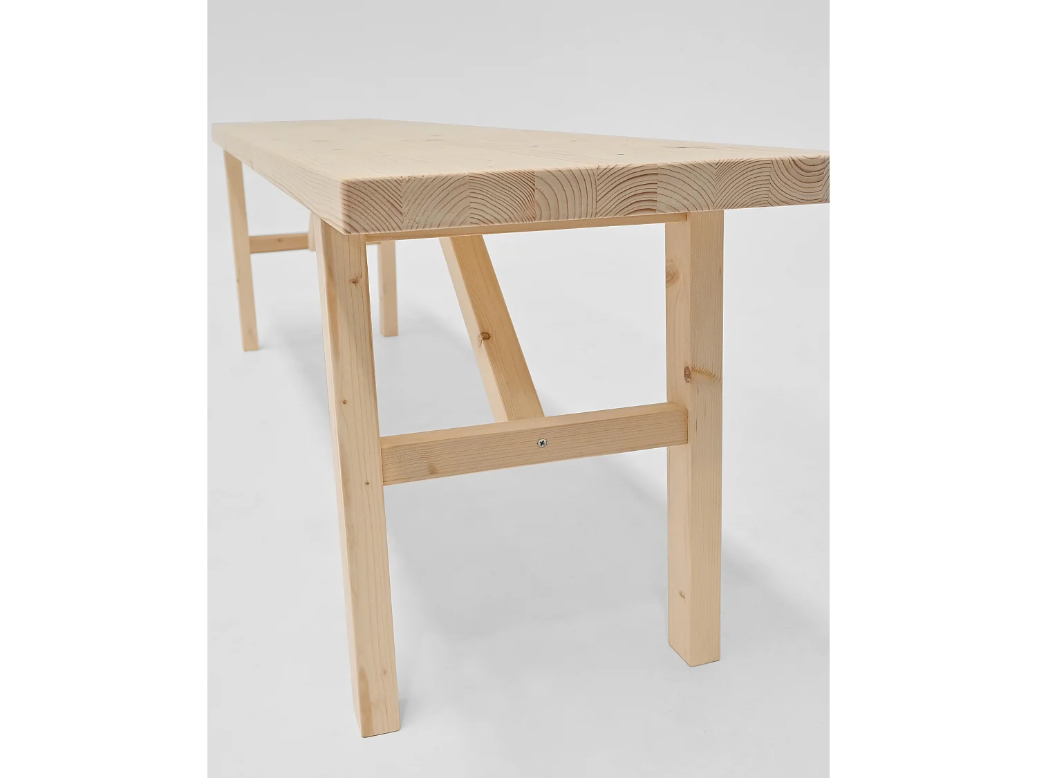 Panca rettangolare in legno masello in tono naturale 115x45cm - SIEP - DECOWOOD