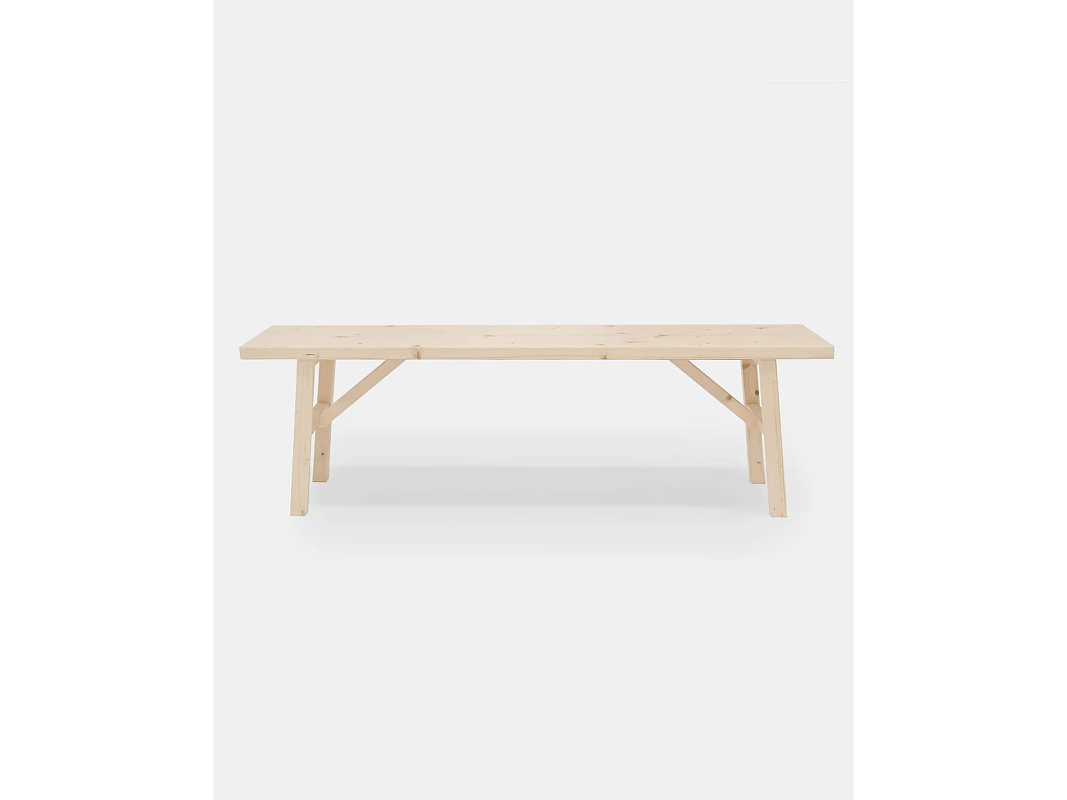 Banco de madera de abeto rectangular Decowood para interiores en color natural de 115x45cm - SIEP - DECOWOOD