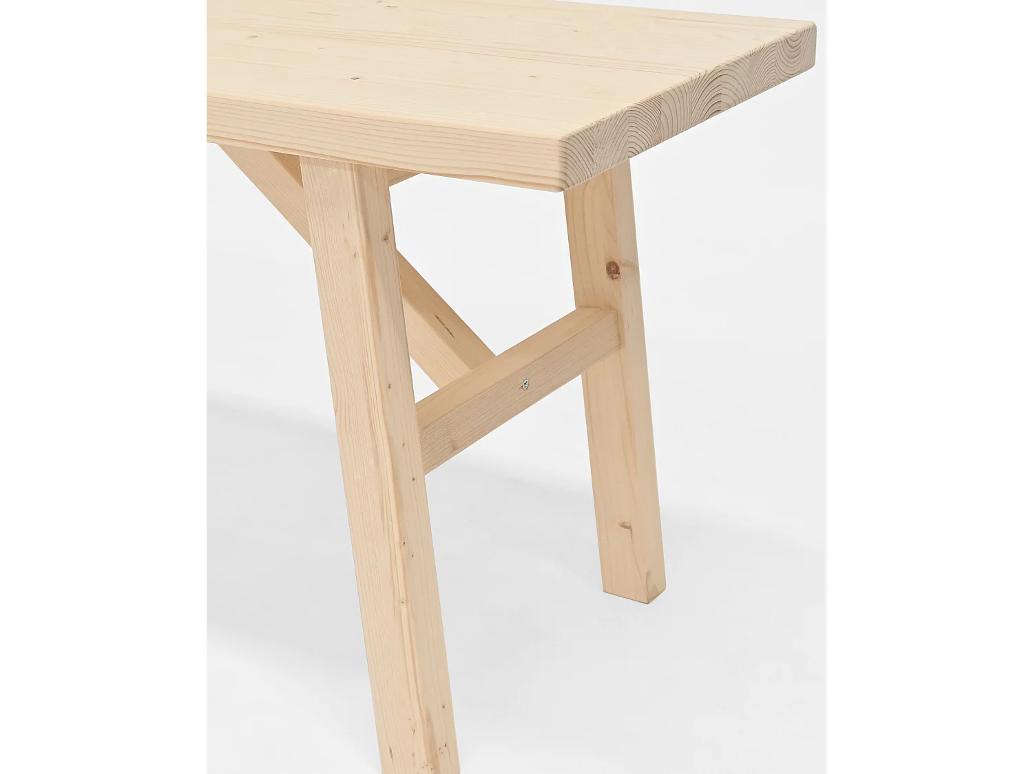 Banco de madera de abeto rectangular Decowood para interiores en color natural de 115x45cm - SIEP - DECOWOOD