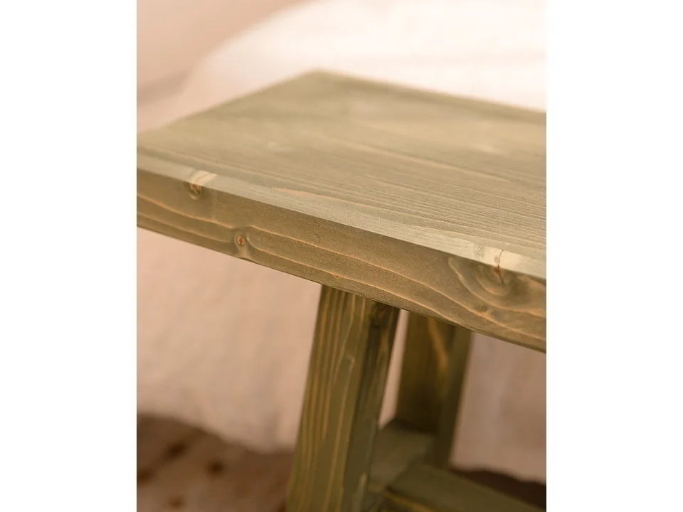 Panca decorativa in legno massello in tono verde 100x50cm - BATÁN - DECOWOOD