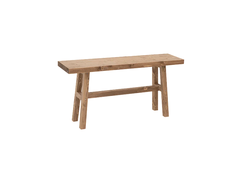 Banqueta de madera maciza en tono roble oscuro de 100x50cm - BATÁN - DECOWOOD