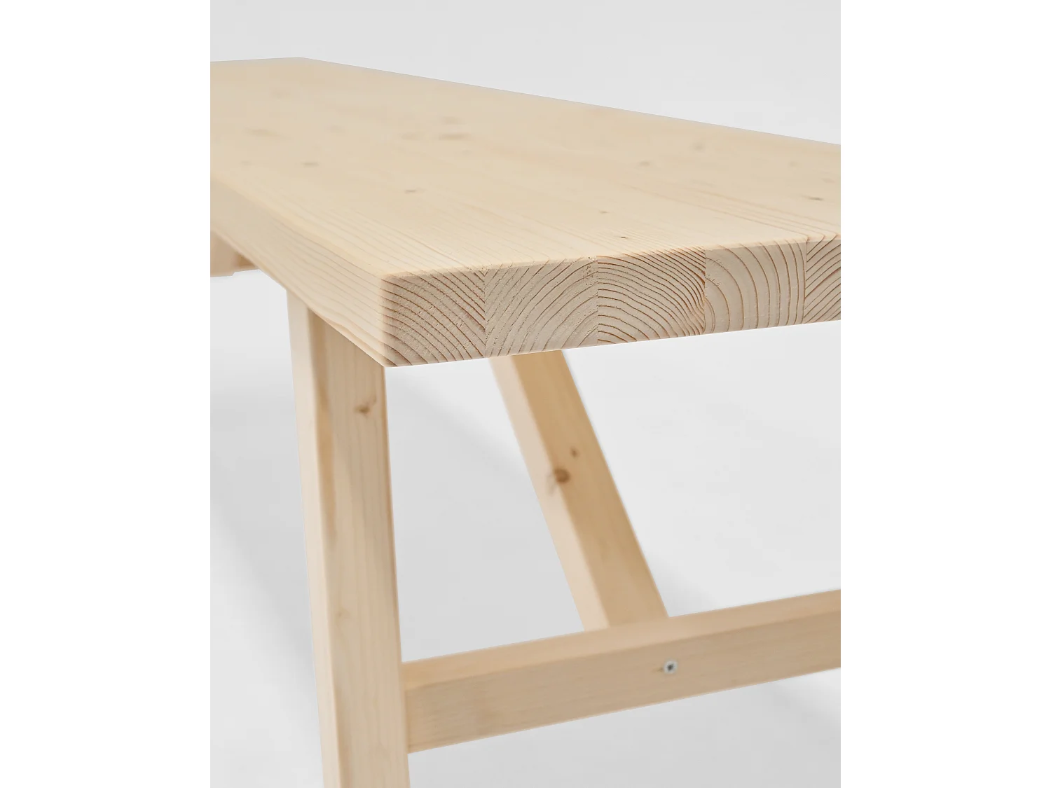 Banco de madera de abeto rectangular Decowood para interiores en color natural de 150x45cm - SIEP - DECOWOOD