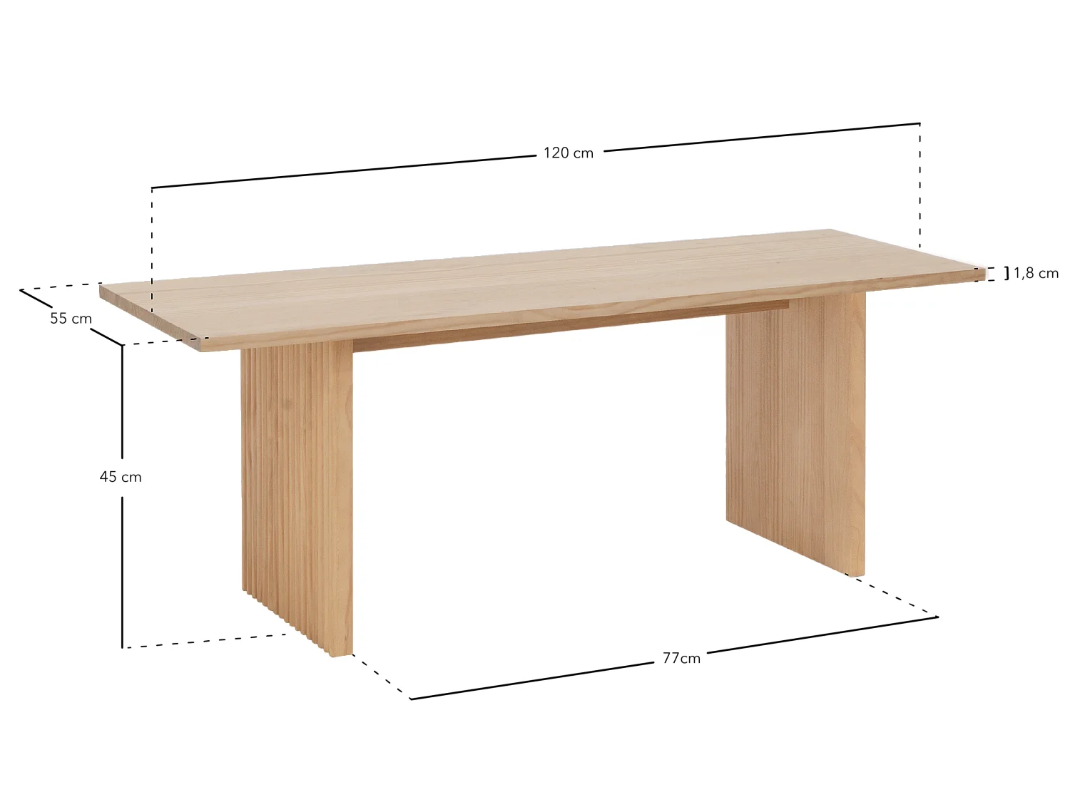 Panca rettangolare in legno masello in tono marrone chiaro 120x45cm - BALI - DECOWOOD