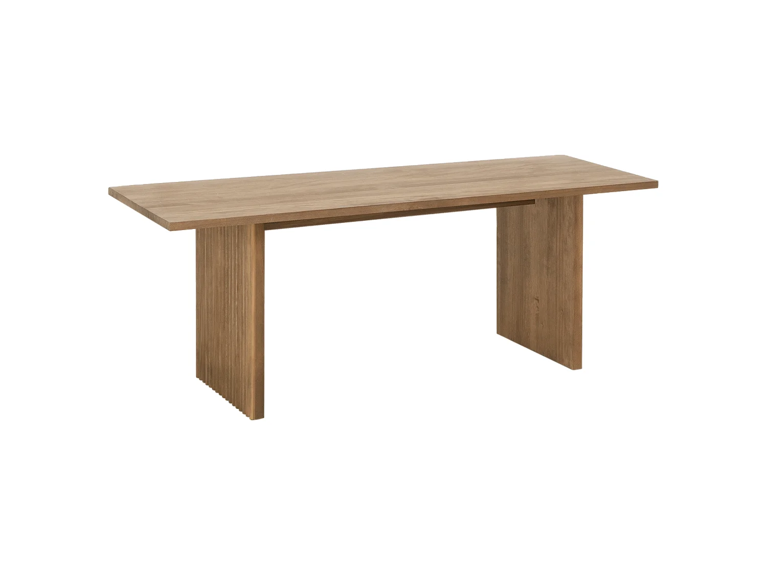 Banco de madera maciza rectangular Decowood para interiores con patas ranuradas en color roble oscuro de 120x45cm - BALI - DECOWOOD