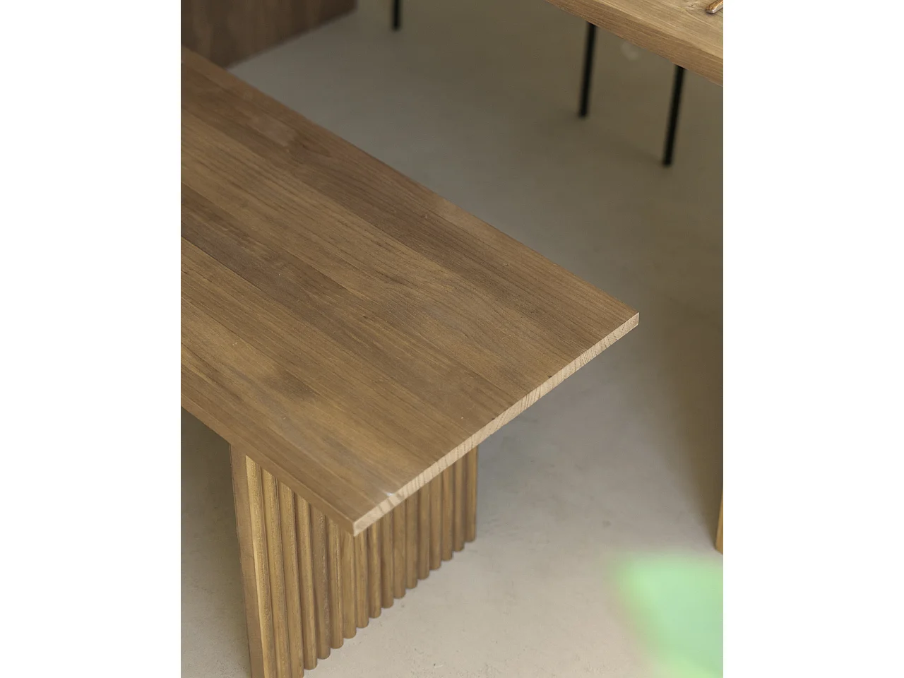 Panca rettangolare in legno masello in tono rovere scuro 120x45cm - BALI - DECOWOOD