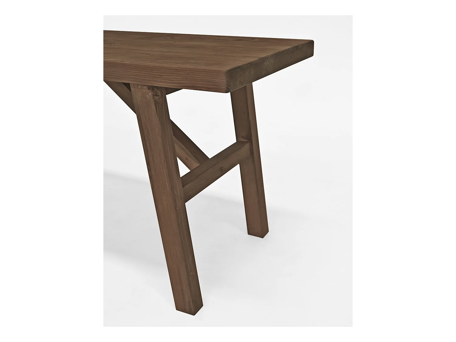 Panca rettangolare in legno masello in tono noce 115x45cm - SIEP - DECOWOOD