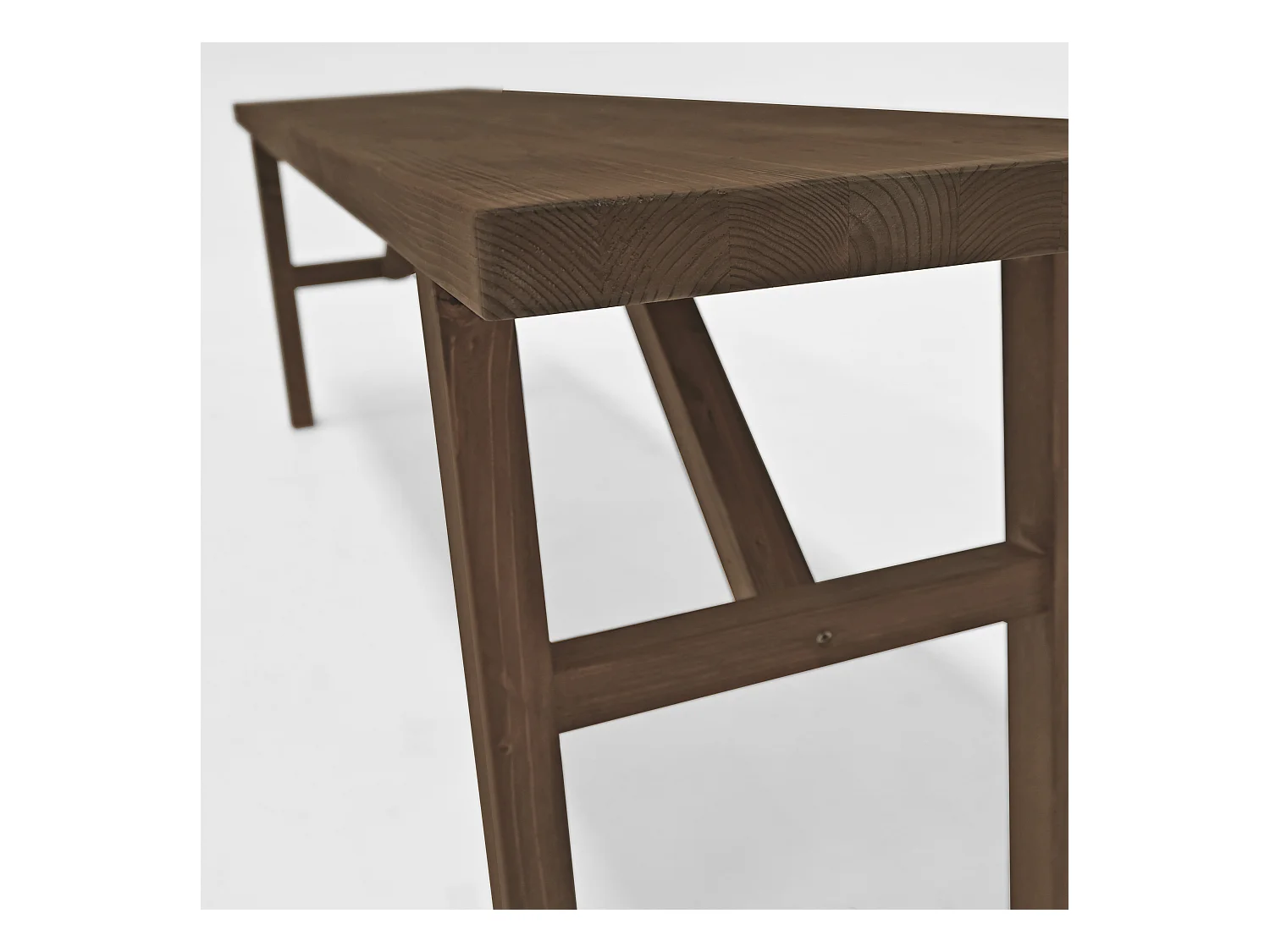Panca rettangolare in legno masello in tono noce 115x45cm - SIEP - DECOWOOD