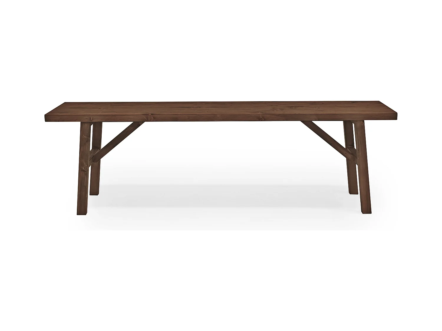 Panca rettangolare in legno masello in tono noce 115x45cm - SIEP - DECOWOOD
