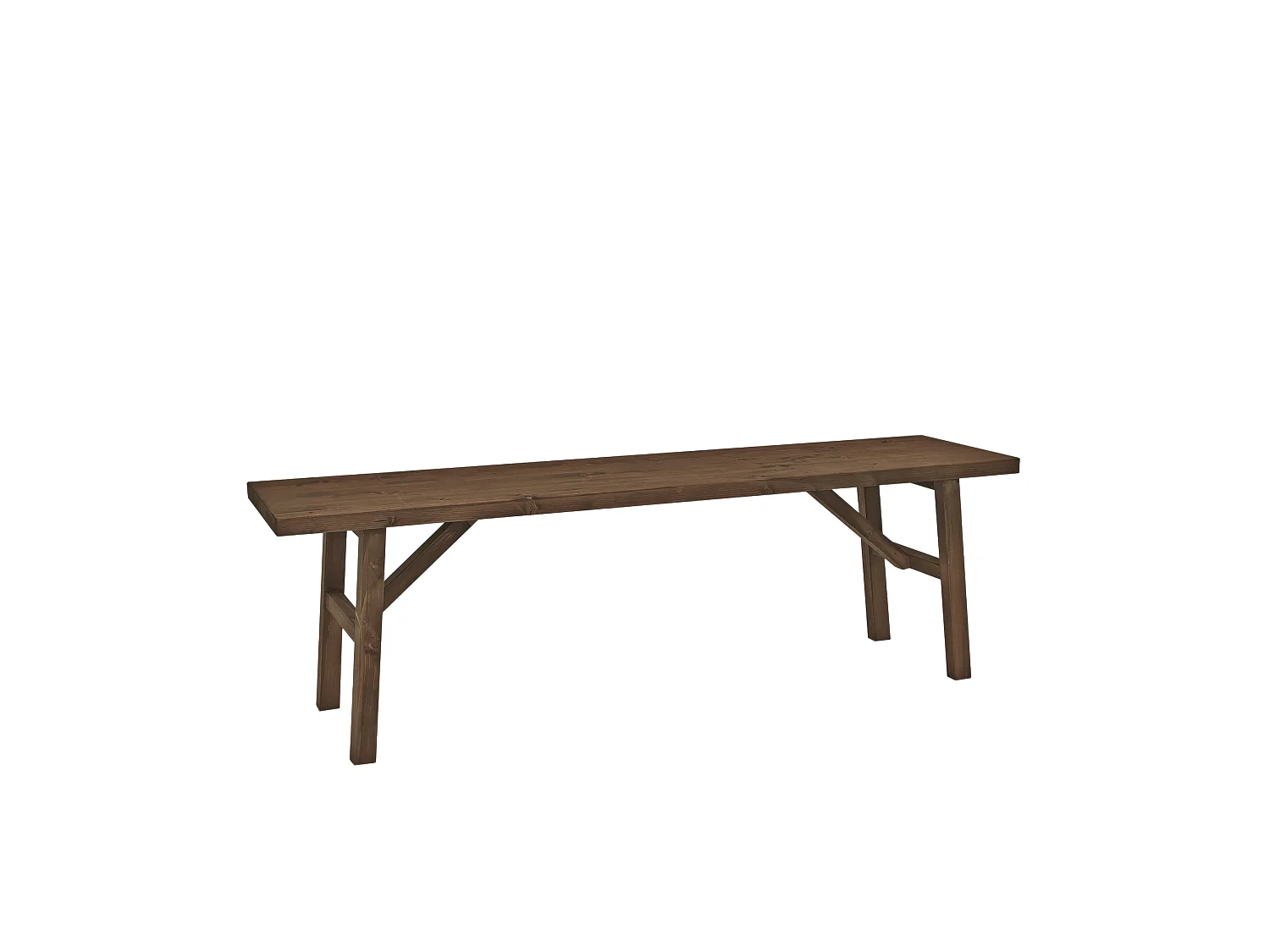 Panca rettangolare in legno masello in tono noce 115x45cm - SIEP - DECOWOOD