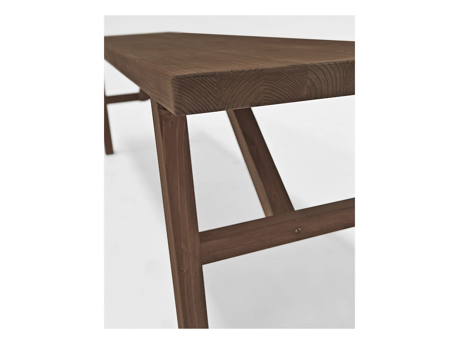 Panca rettangolare in legno masello in tono noce 115x45cm - SIEP - DECOWOOD