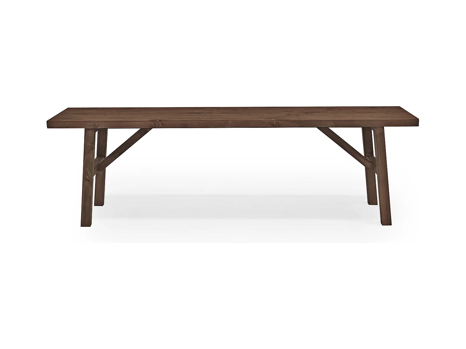 Panca rettangolare in legno masello in tono noce 115x45cm - SIEP - DECOWOOD