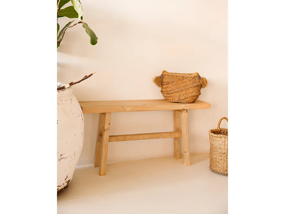 Banc en bois de sapin marron 100x50cm - BATÁN - DECOWOOD