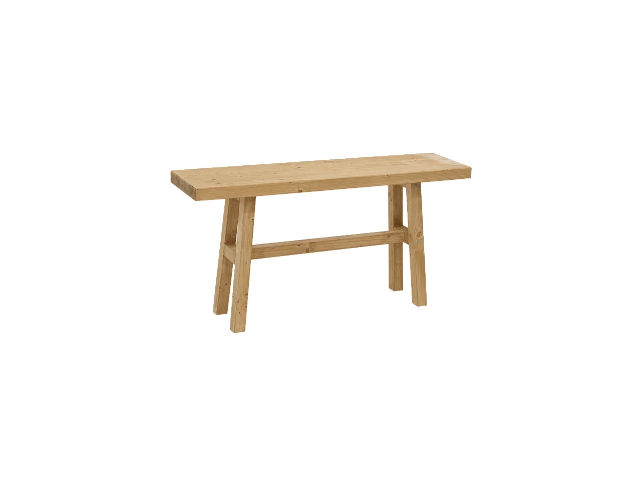 Banqueta de madera maciza en tono roble medio de 100x50cm - BATÁN - DECOWOOD