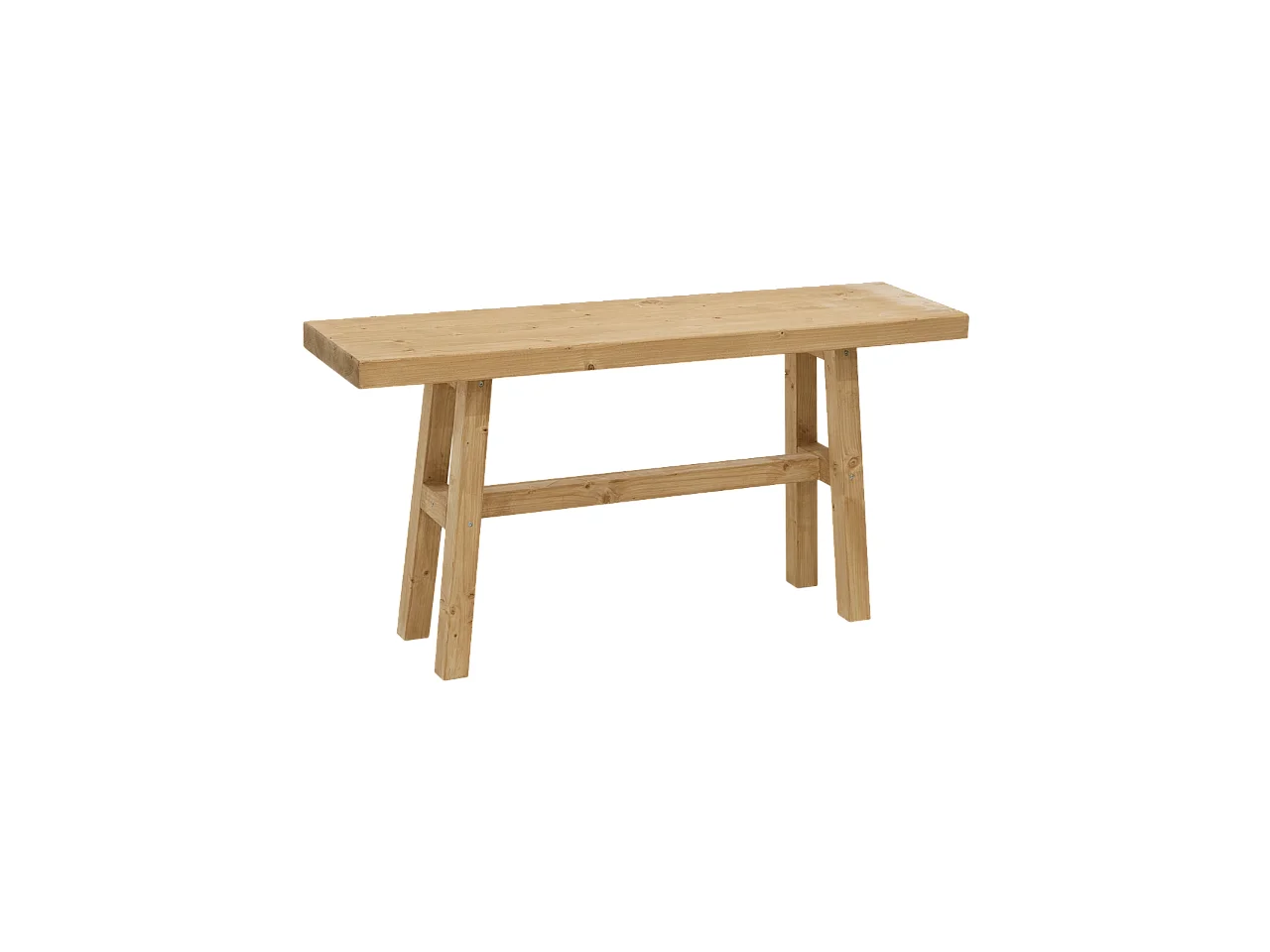 Banqueta de madera maciza en tono roble medio de 100x50cm - BATÁN - DECOWOOD