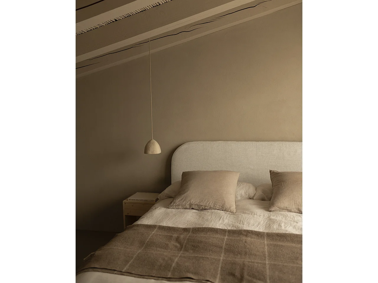 Tête de lit déhoussable en lin blanc 180x110cm - MIA - DECOWOOD