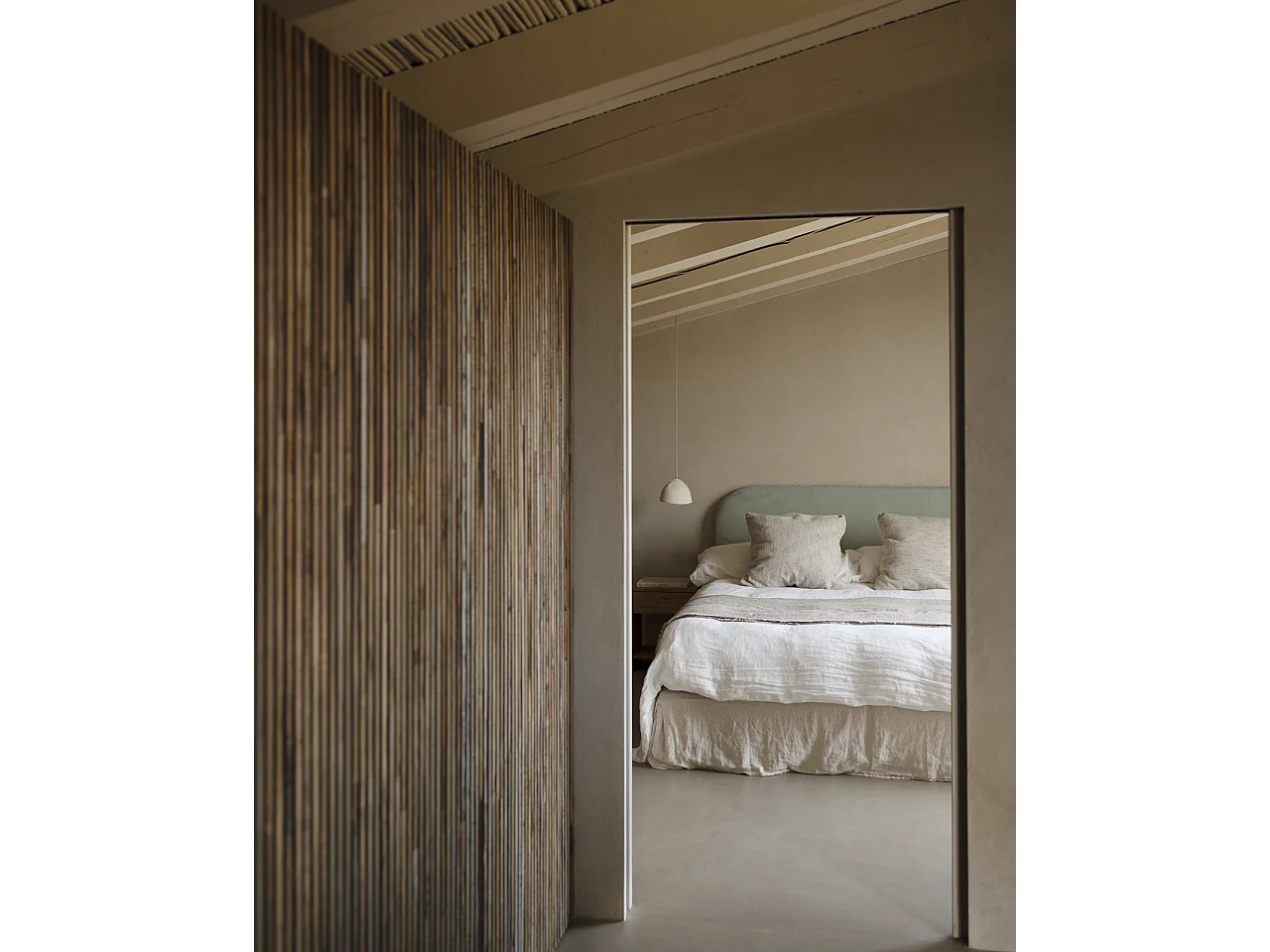 Tête de lit déhoussable en velours côtelé vert bleuté 140x110cm - LOLA - DECOWOOD