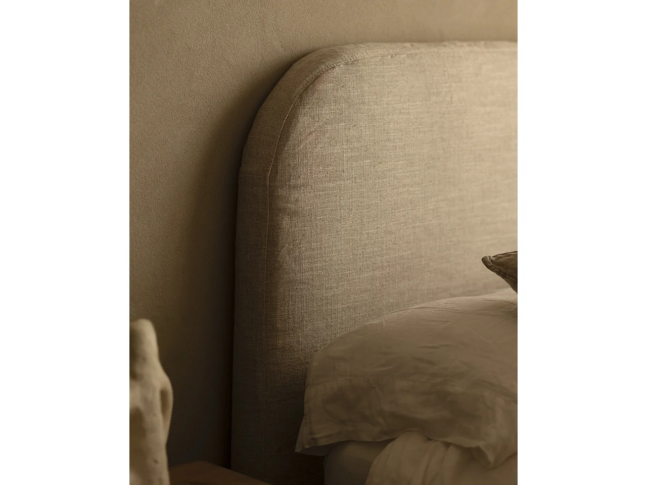 Tête de lit déhoussable en lin beige 180x110cm - MIA - DECOWOOD