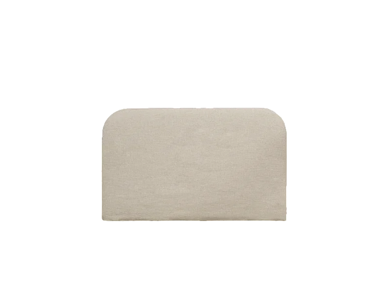 Testiera imbottita sfoderabile in lino in tono beige 180x110cm - MIA - DECOWOOD