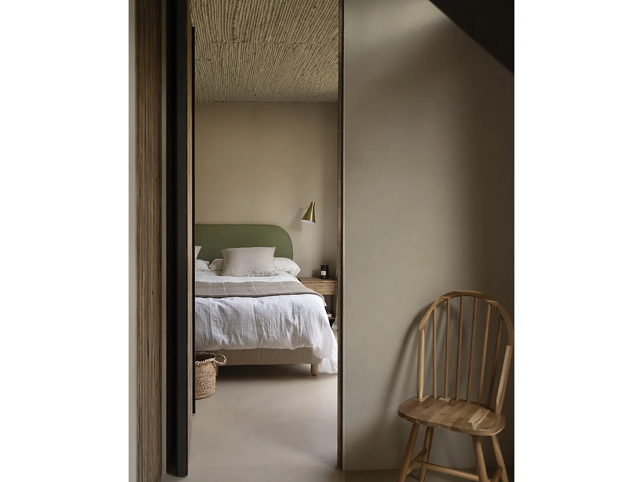 Tête de lit déhoussable en velours côtelé vert 180x110cm - LOLA - DECOWOOD