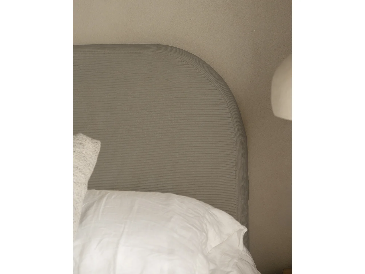 Cabecero tapizado desenfundable de pana marrón topo de 180x110cm - LOLA - DECOWOOD