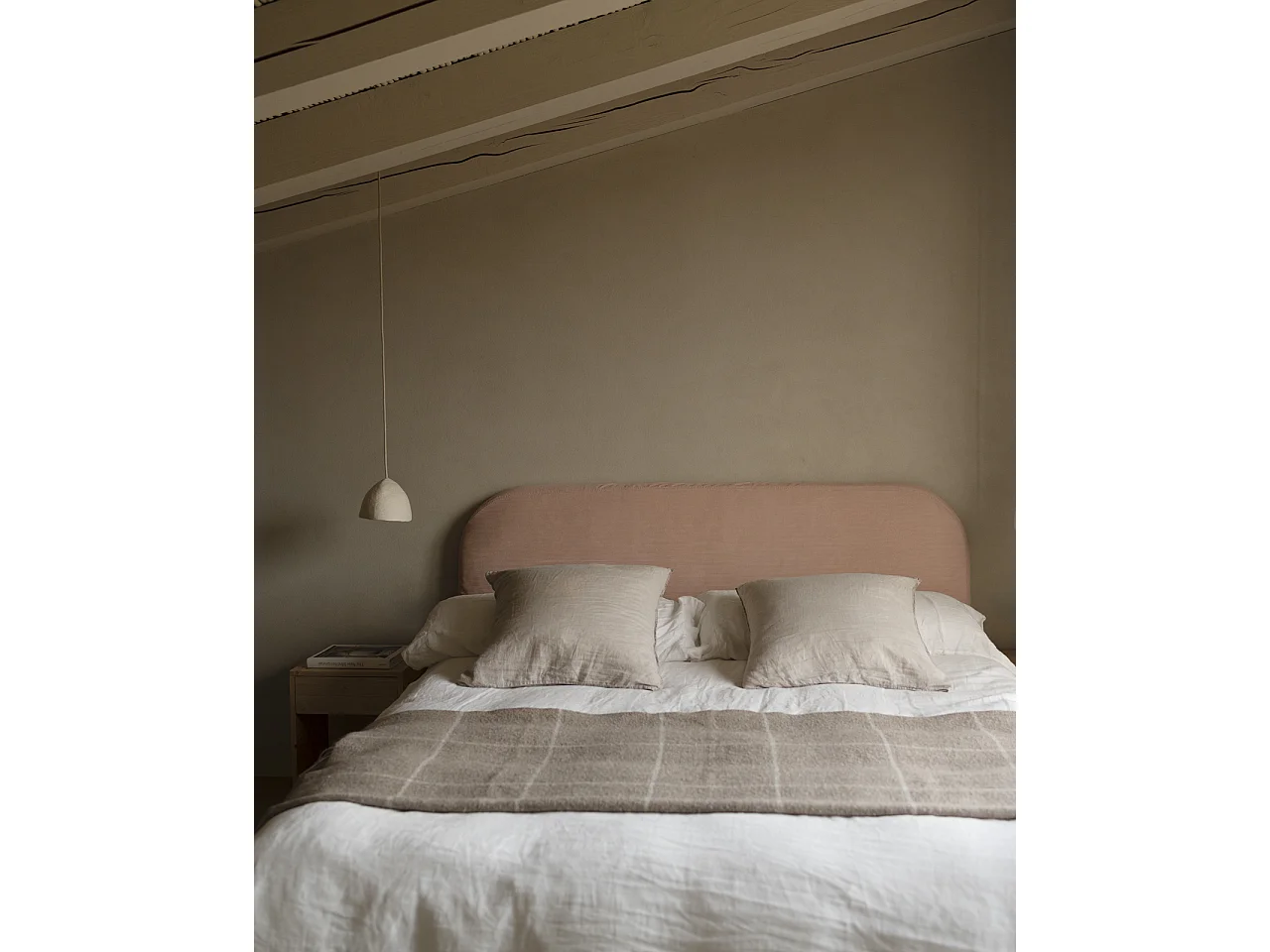 Cabecero tapizado desenfundable de pana coral de 180x110cm - LOLA - DECOWOOD