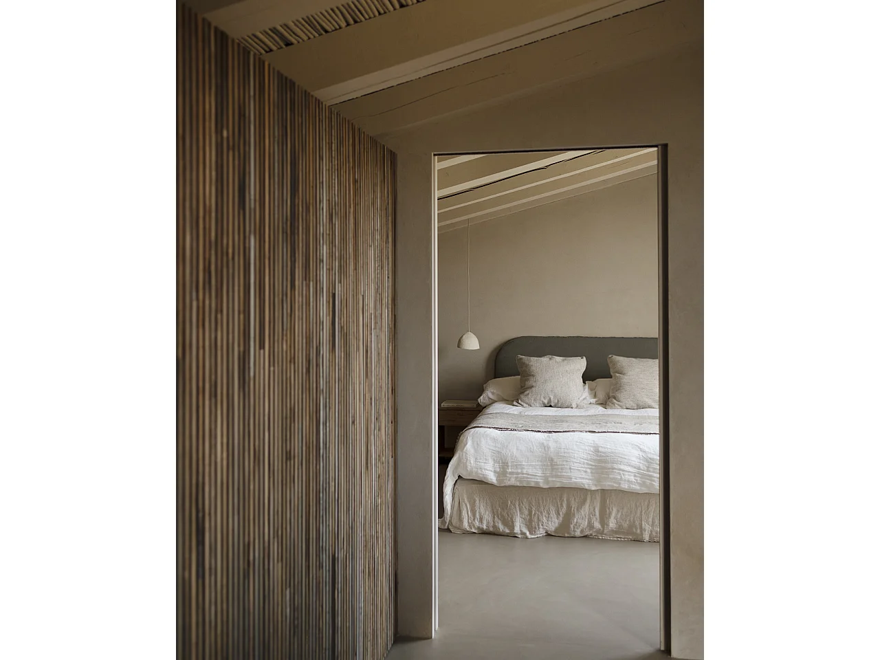 Cabecero tapizado desenfundable de pana gris oscuro de 180x110cm - LOLA - DECOWOOD