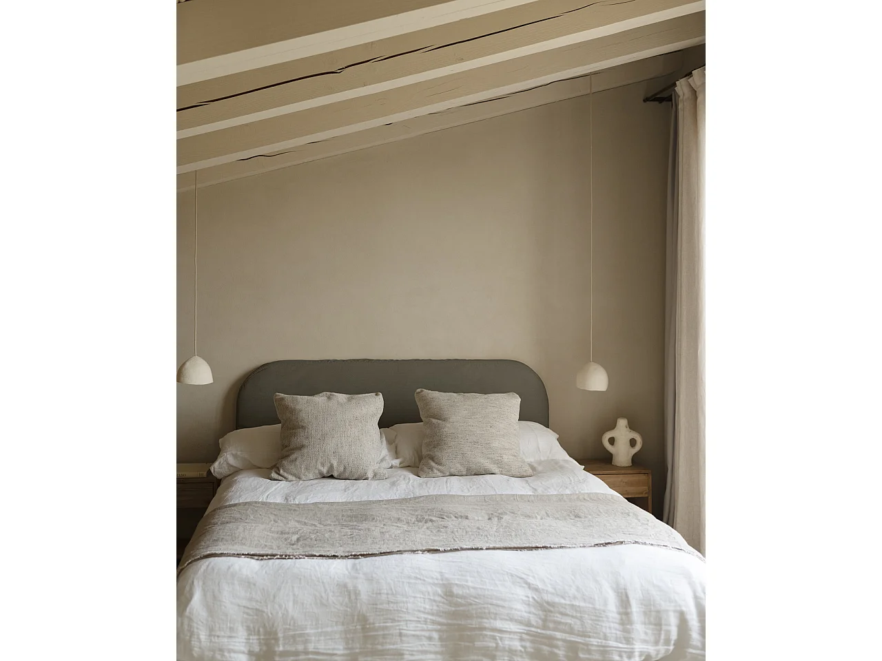 Tête de lit déhoussable en velours côtelé gris foncé 160x110cm - LOLA - DECOWOOD