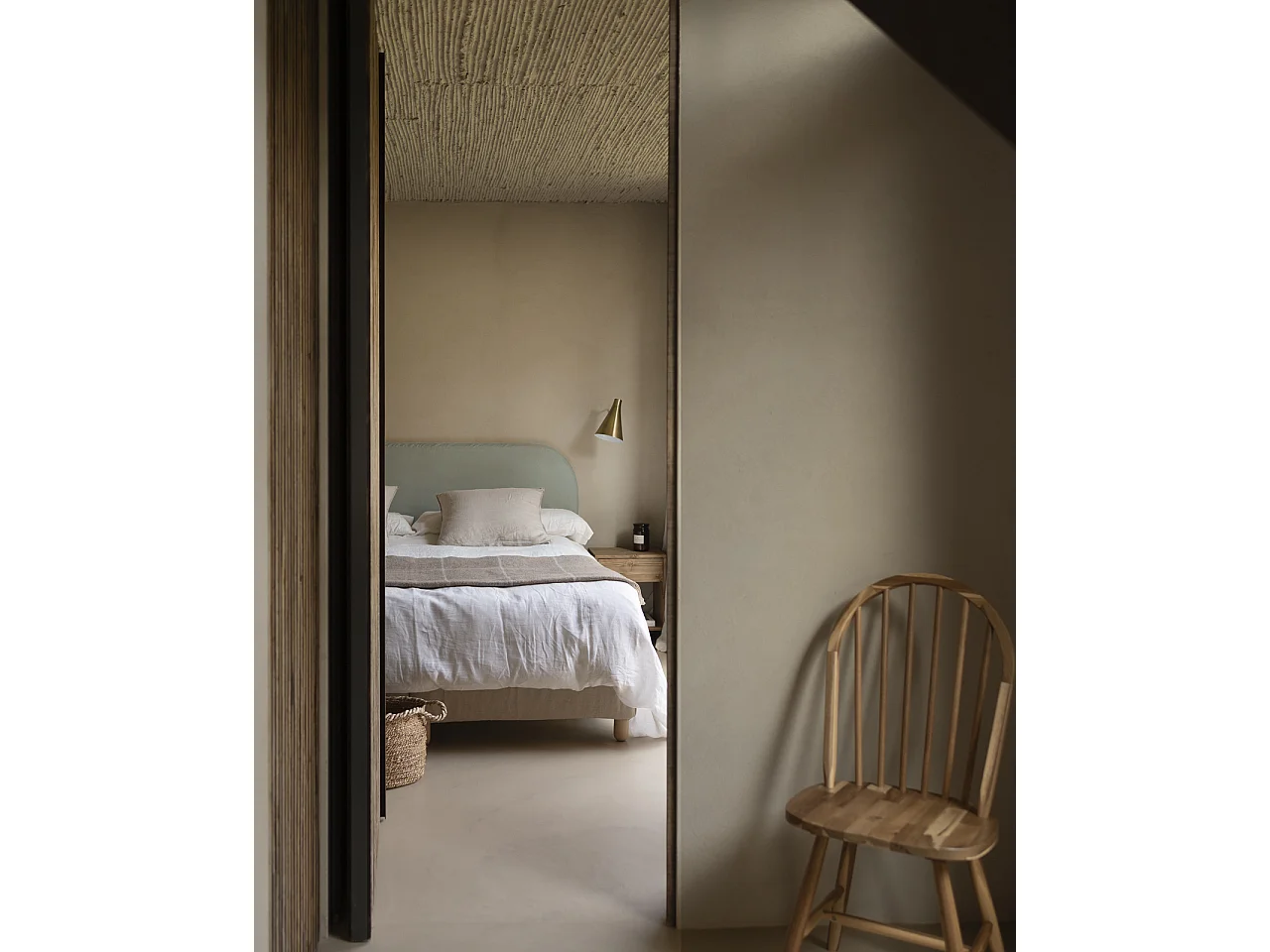 Tête de lit déhoussable en velours côtelé vert bleuté 160x110cm - LOLA - DECOWOOD