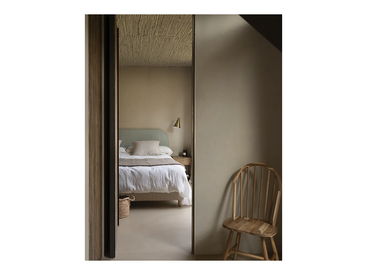 Tête de lit déhoussable en velours côtelé vert bleuté 180x110cm - LOLA - DECOWOOD