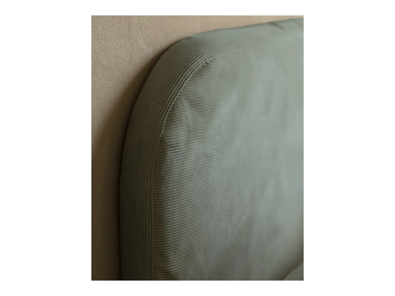 Tête de lit déhoussable en velours côtelé vert bleuté 180x110cm - LOLA - DECOWOOD