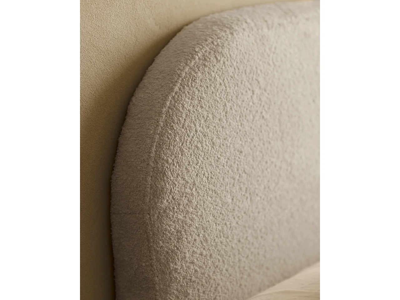 Testiera imbottita sfoderabile in bouclé in tono grigio chiaro 180x110cm - BERTA - DECOWOOD