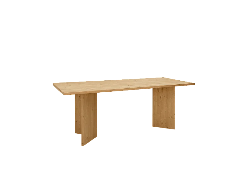 Mesa de comedor de madera maciza de abeto rectangular Decowood en tono roble medio de 200x75cm en tono roble medio - KYOTO - DECOWOOD