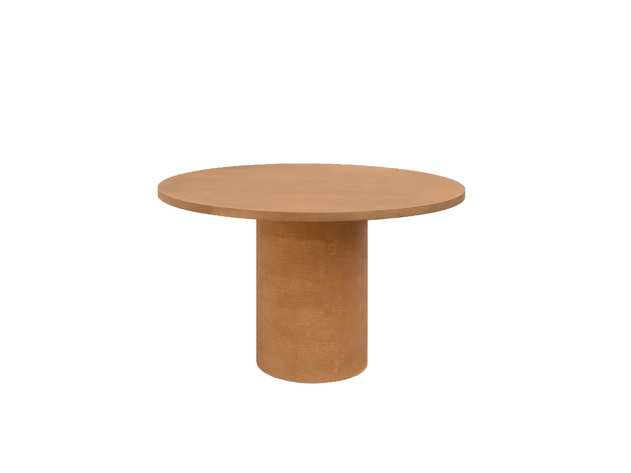 Mesa de comedor redonda de microcemento en tono terracota DECOWOOD de Ø160x75cm - LUCÍA - DECOWOOD