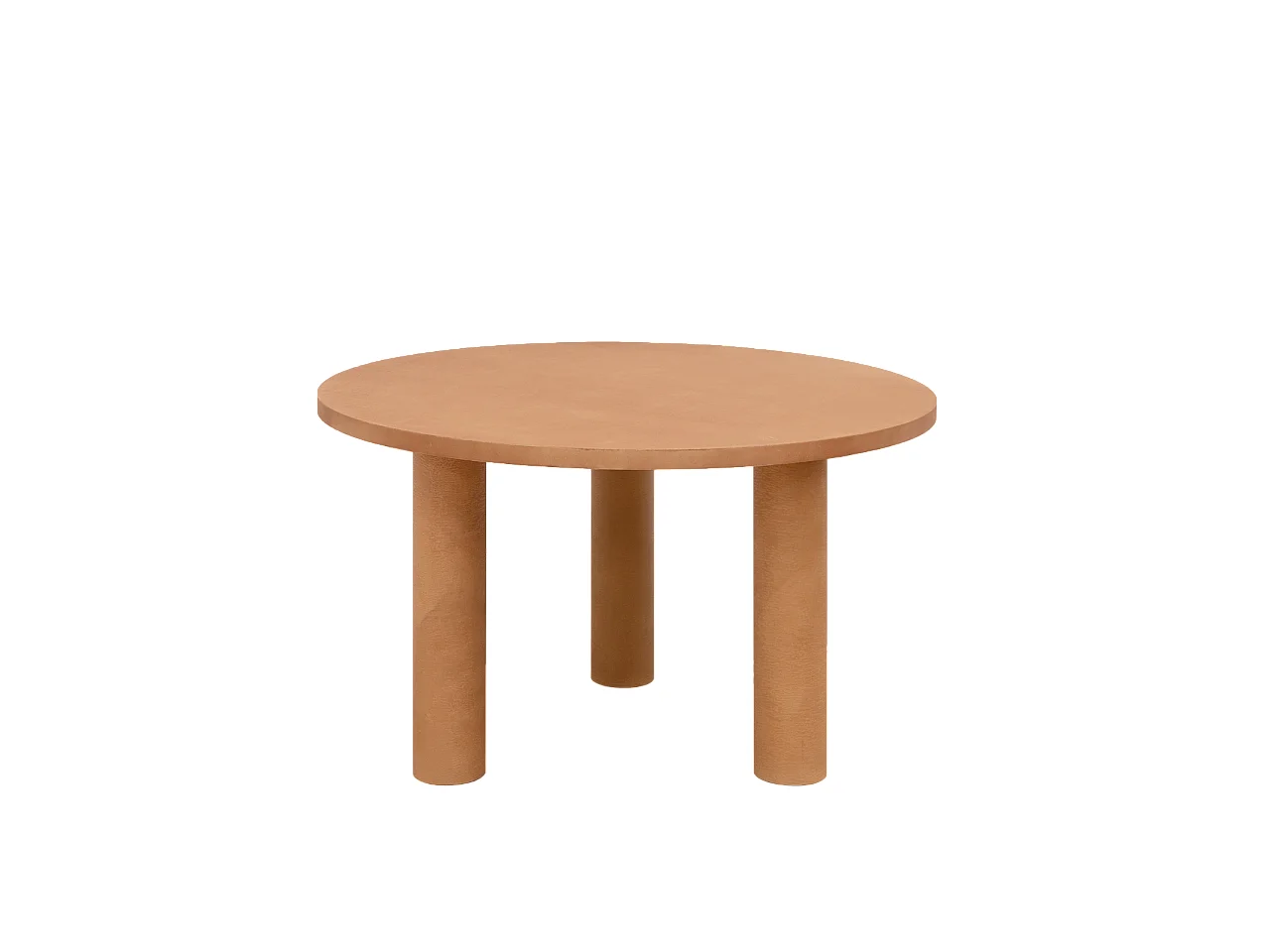 Mesa de comedor redonda de microcemento en tono terracota DECOWOOD de Ø120x75cm - LUCÍA - DECOWOOD