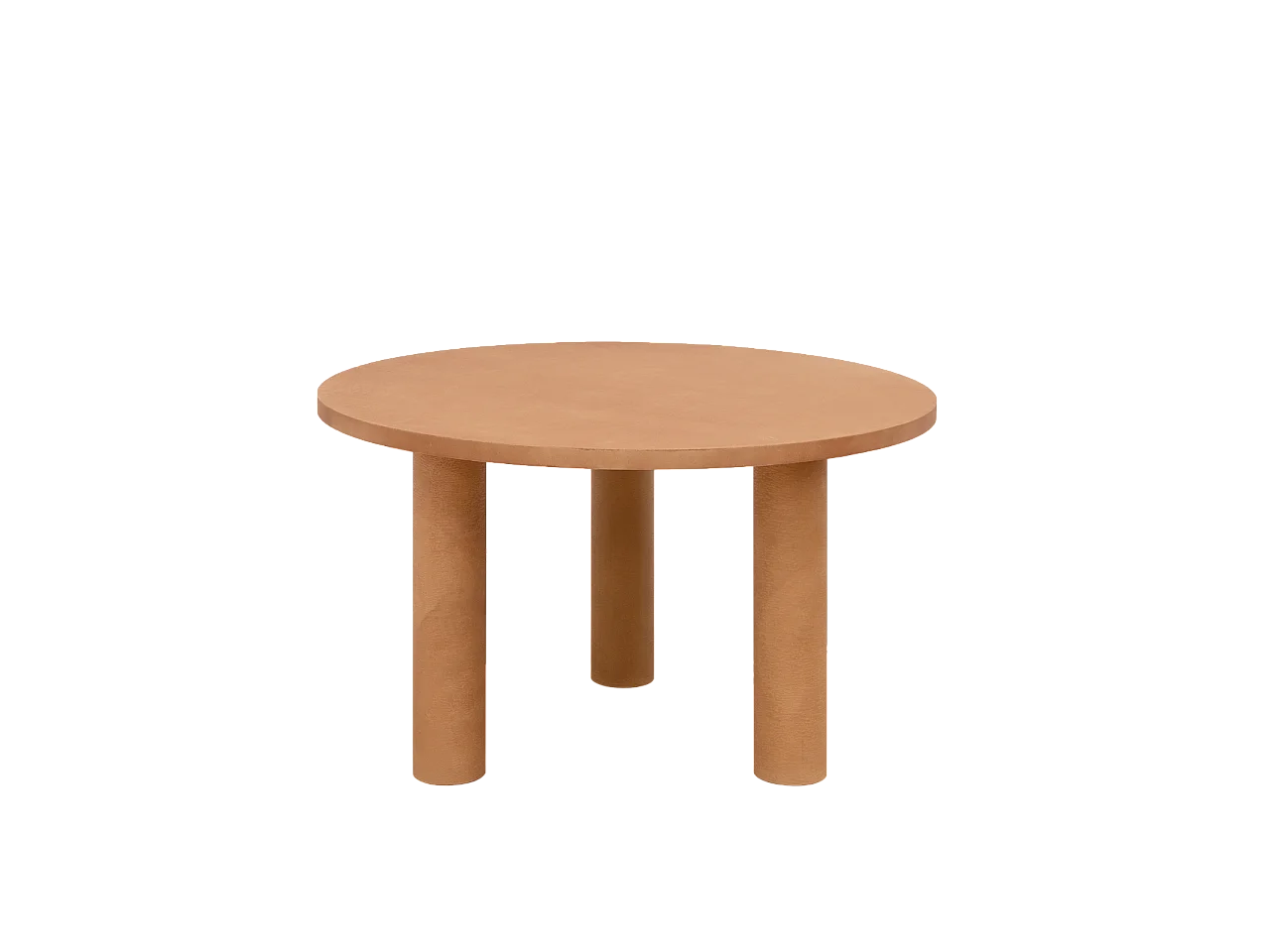 Mesa de comedor redonda de microcemento en tono terracota DECOWOOD de Ø120x75cm - LUCÍA - DECOWOOD