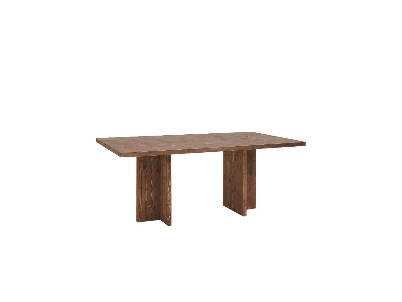 Table à manger en bois massif ton marron de 200x75cm - TENA - DECOWOOD