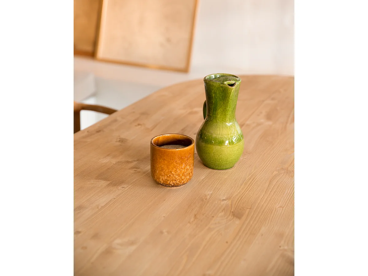 Tavolo da pranzo ovale in legno massello in tono marrone chiaro 160x75,2cm - BLOOM - DECOWOOD