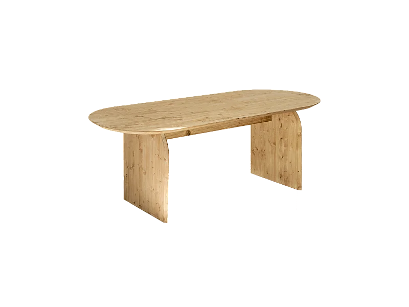 Tavolo da pranzo ovale in legno massello in tono marrone chiaro 160x75,2cm - BLOOM - DECOWOOD
