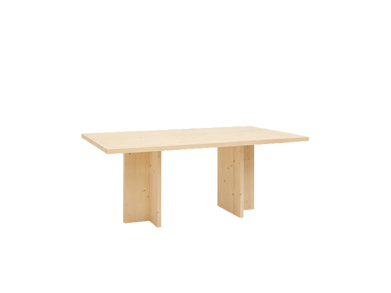 Tavolo da pranzo in legno massiccio colore naturale 180x75cm - TENA - DECOWOOD