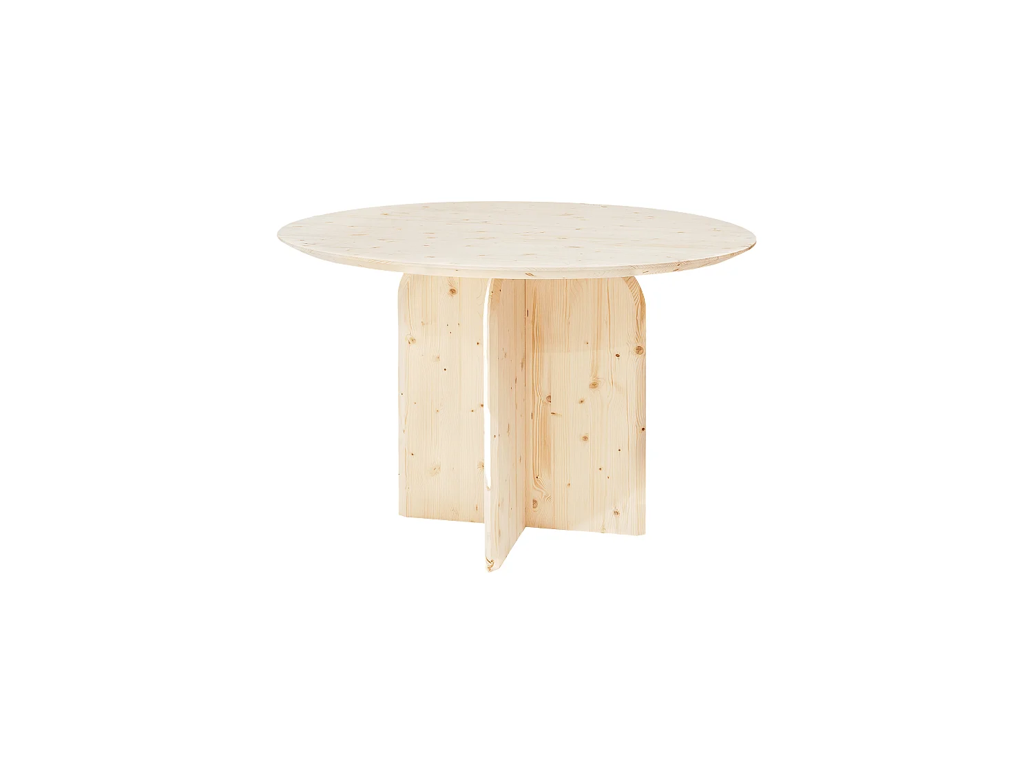 Table à manger ronde en bois de sapin naturel 110x75,2cm - BLOOM - DECOWOOD