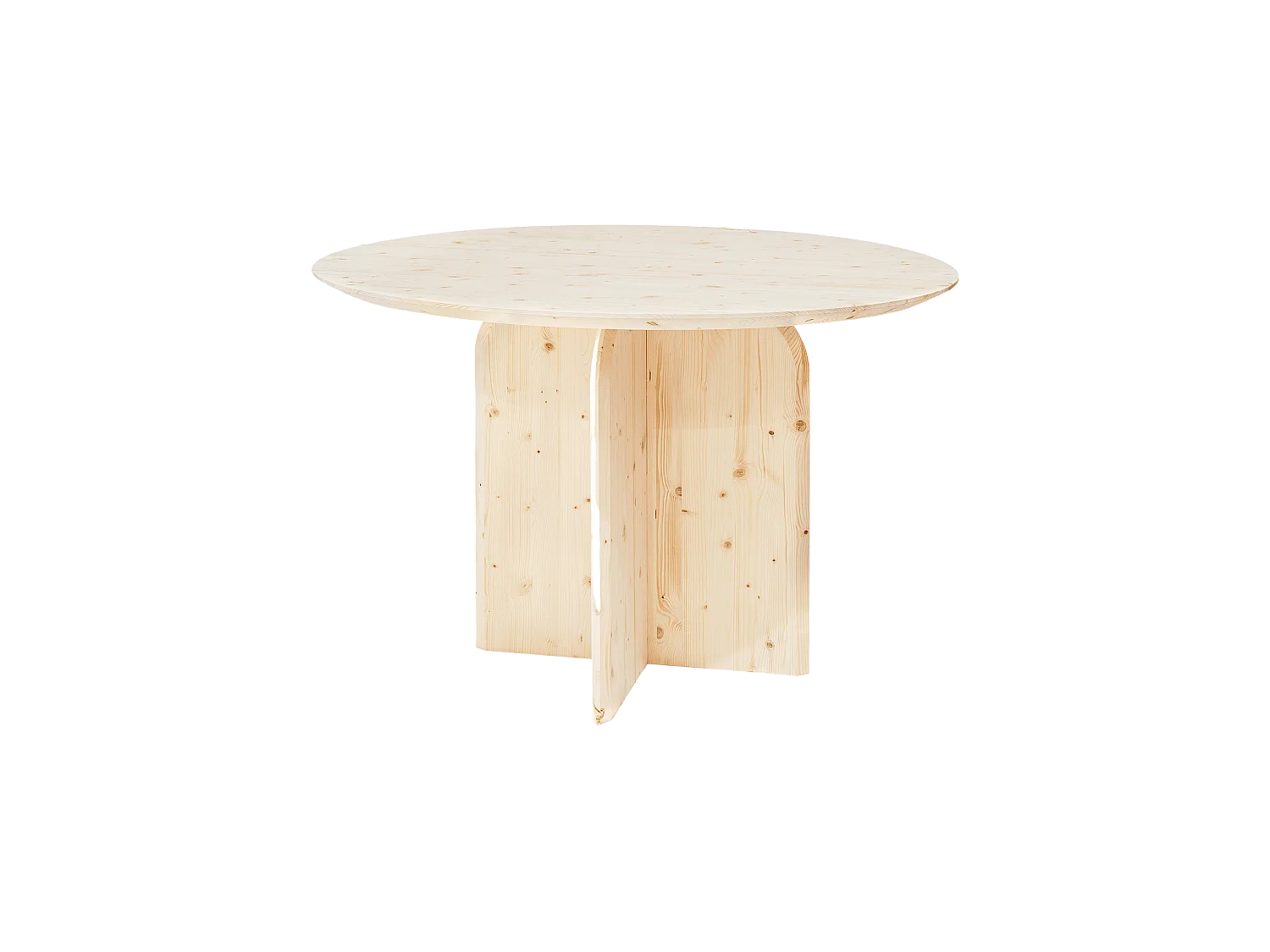 Tavolo da pranzo rotondo in legno massello in tono naturale Ø110x75cm - TOKYO - DECOWOOD