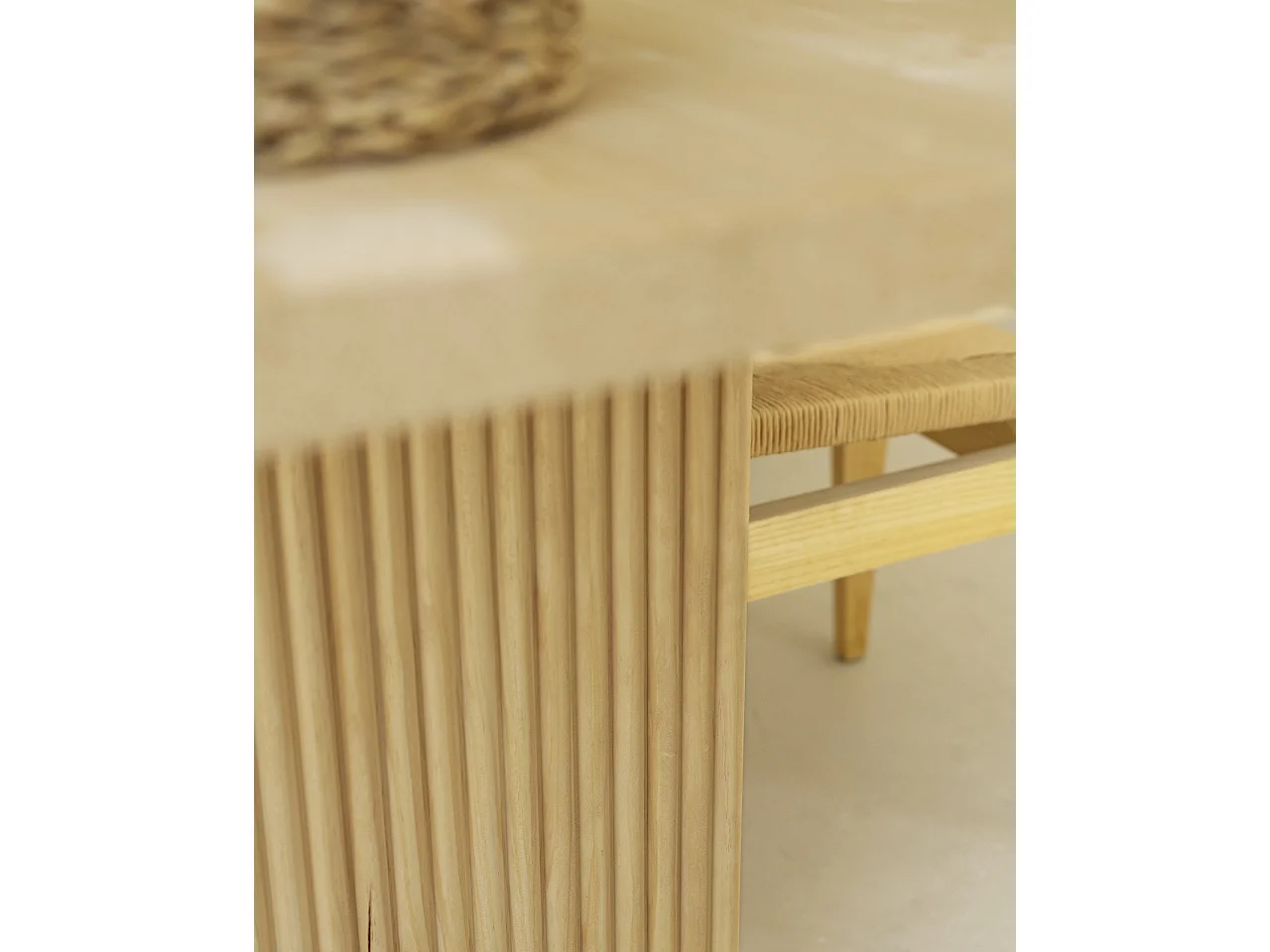 Tavolo da pranzo rettangolare in legno massello tono naturale 180x80cm - BALI - DECOWOOD