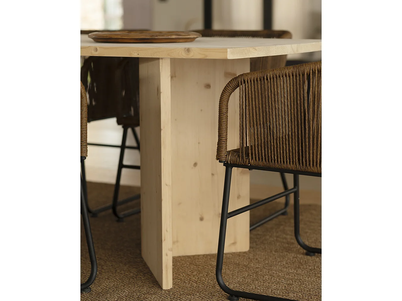 Table de salle à manger en bois de sapin naturel 180x75cm - KYOTO - DECOWOOD