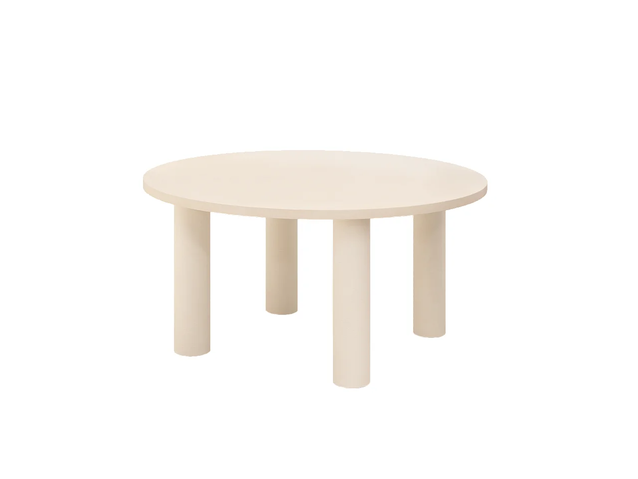 Mesa de comedor redonda de microcemento en tono blanco roto DECOWOOD de Ø160x75cm - LUCÍA - DECOWOOD