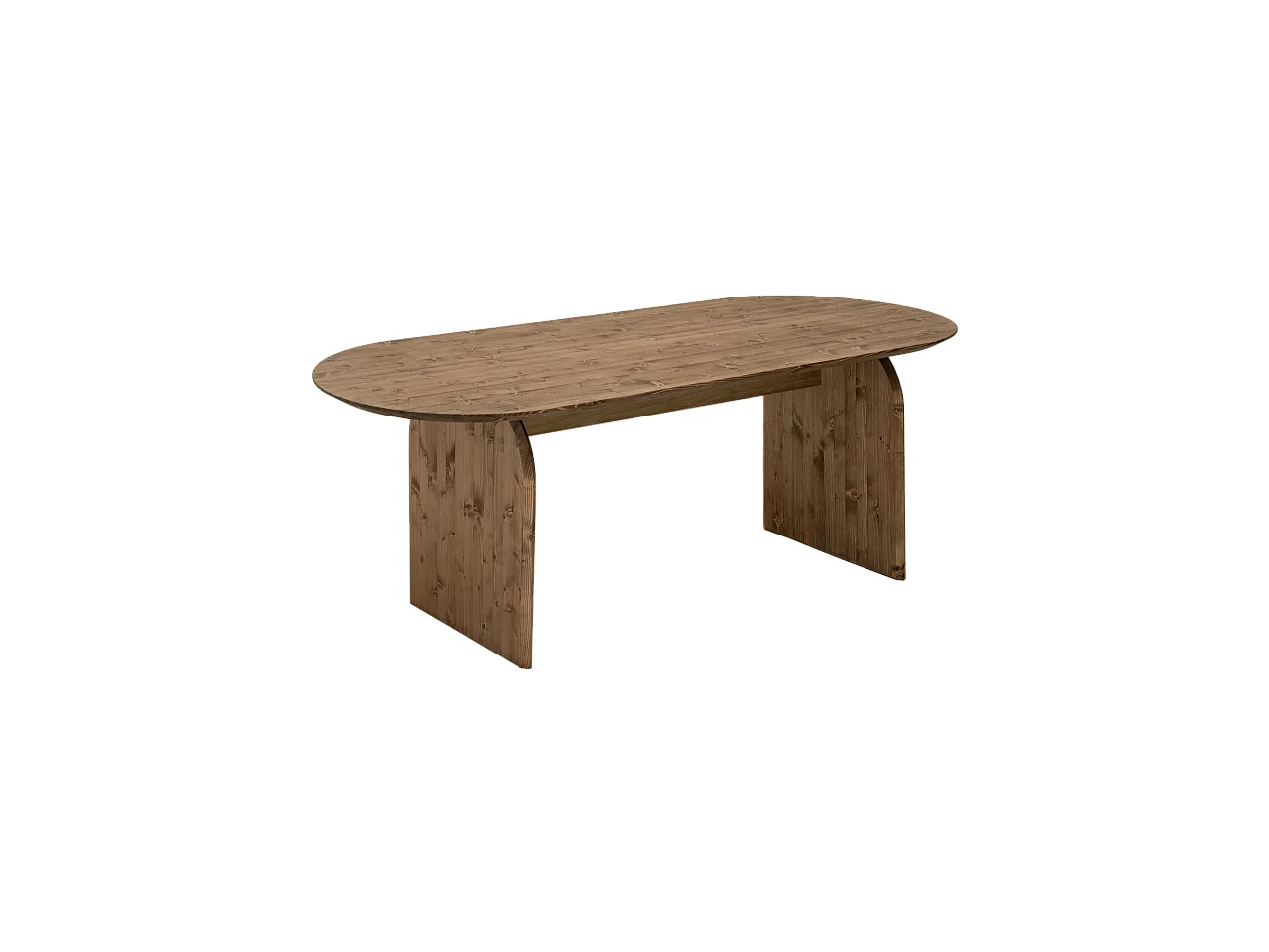 Mesa de comedor de madera de abeto ovalada Decowood en tono roble oscuro de 160x75,2cm - BLOOM - DECOWOOD