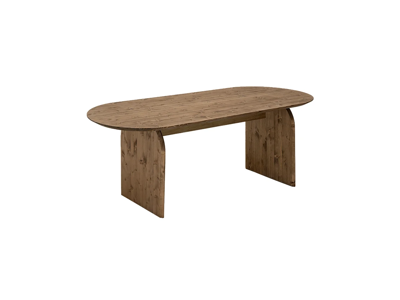 Table à manger ovale en bois de sapin vieilli 160x75,2cm - BLOOM - DECOWOOD