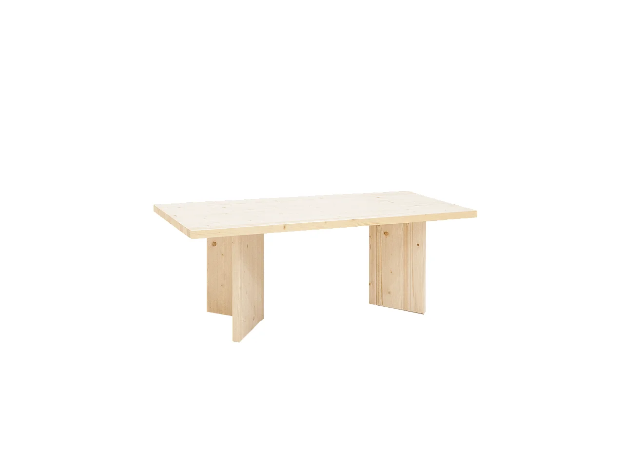 Tavolo da pranzo rettangolare in legno masello in tono naturale 160x75cm - KYOTO - DECOWOOD