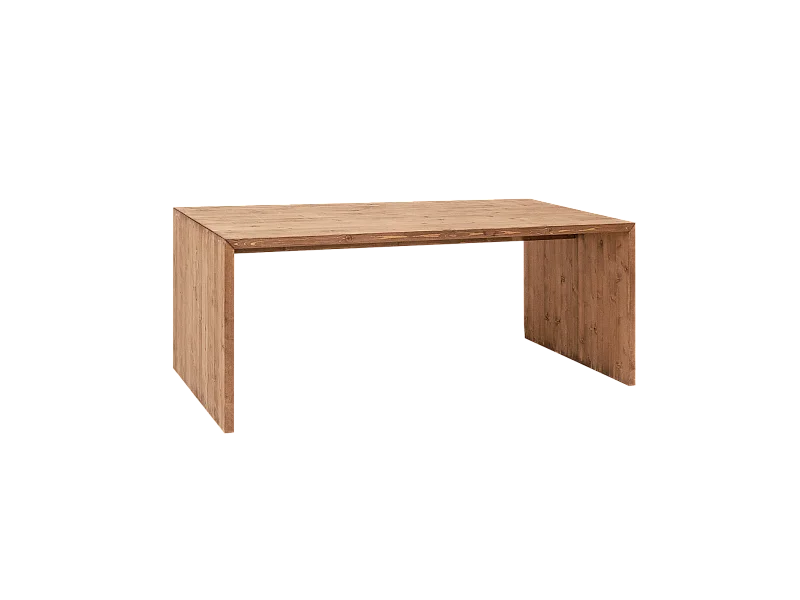 Mesa de comedor rectangular de madera de abeto maciza Decowood en tono roble oscuro de 200x75cm - TELVA - DECOWOOD